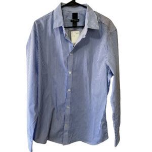 Men's H&M Blue stripped button up Size XL